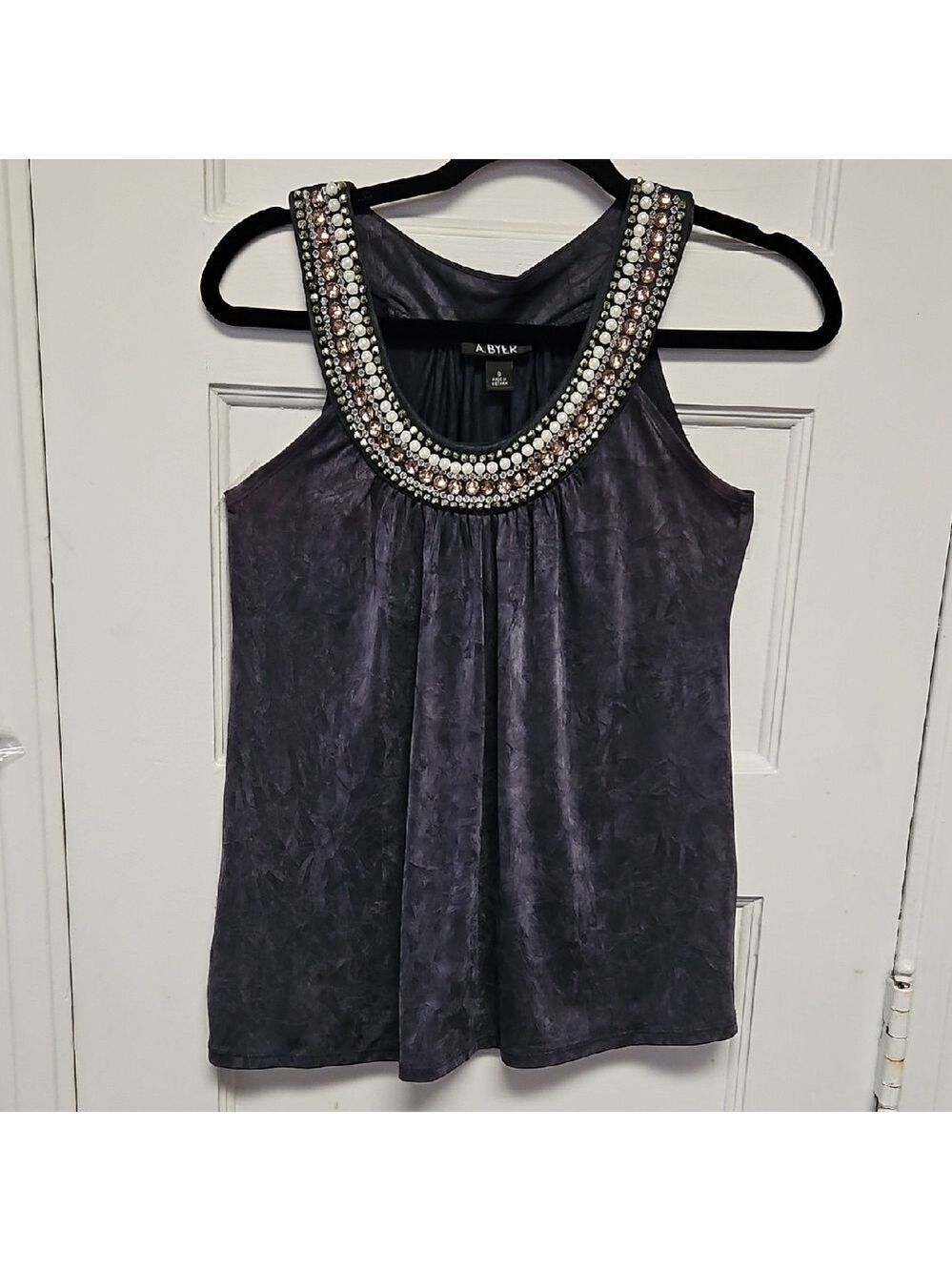 A. Byer Elegant Embellished Neckline Tank Top